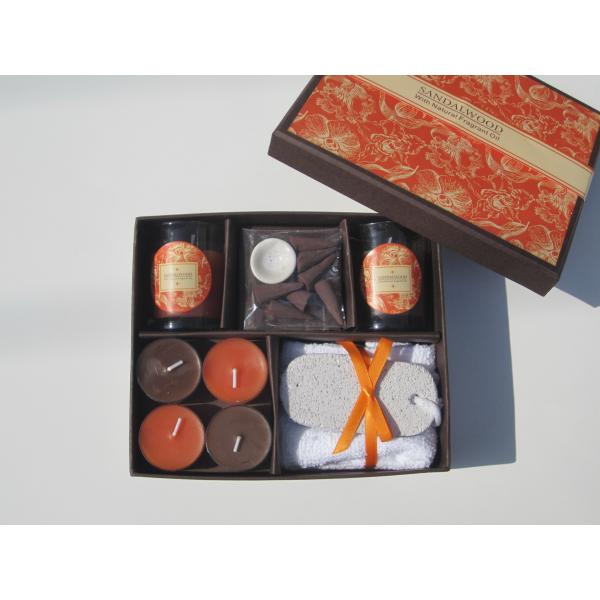 Orange & Brown scented & assorted tealight candle & glass candle packed into gift box