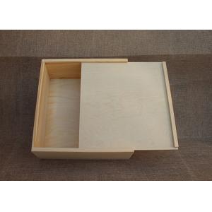 Customized Engraving Logo Solid Sliding Lid Wine Box , Decorative Wooden Boxes