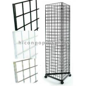 3 Way Retail Store Fixtures Movable Gridwall Display Stand Freestanding For