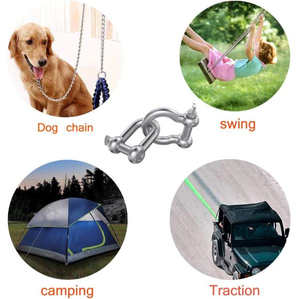 Hot Forged Polished Stainless Steel AISI304/316 D Shackle for Sailboats in Durability