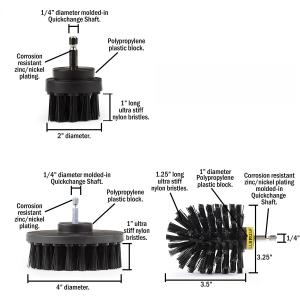 3 Pack Auto Power Drill Scrubber Carpet Scrubber Drill Attachment