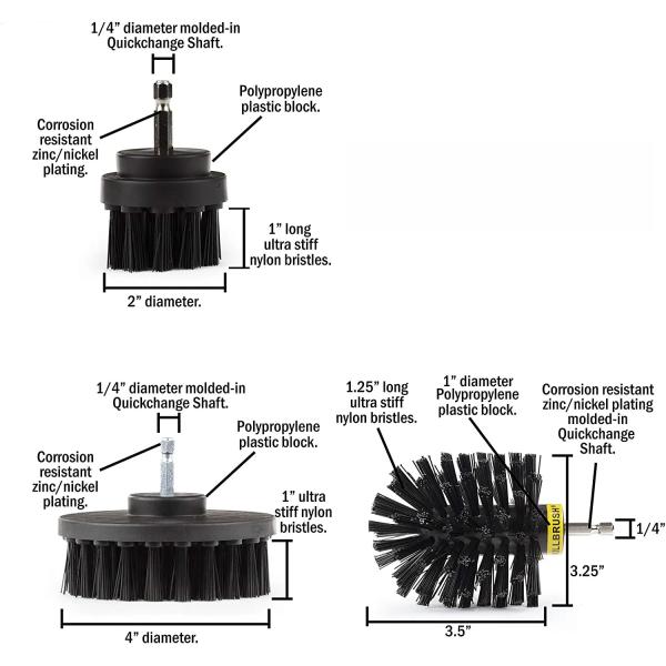 Rotary Drill Cleaning Attachments Grout Brush For Carpet Upholstery Cleaning