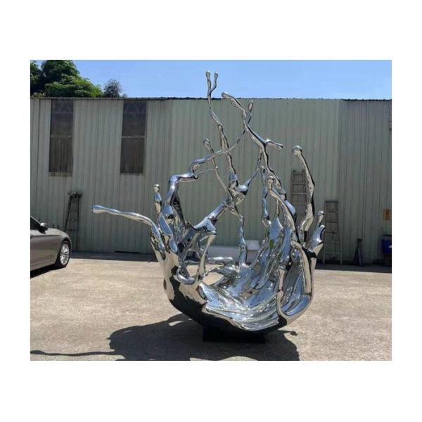 2M Modern Stainless Steel Mirror Polished Garden Sculpture