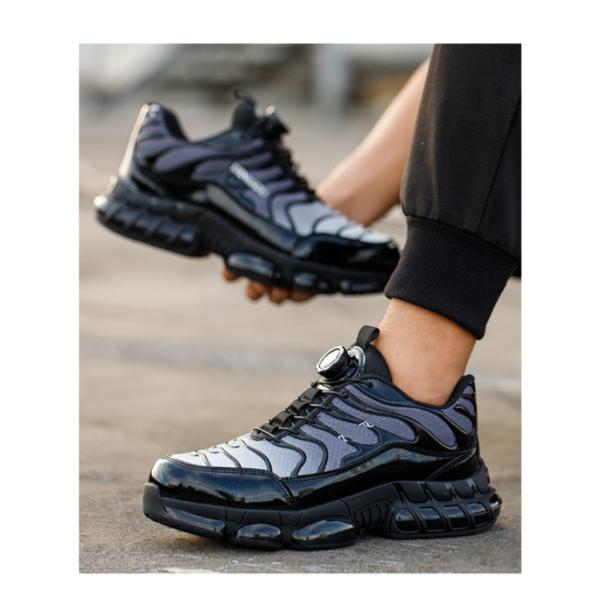 Microfiber Flying Knit Unisex Safety Shoes With TPU Sole And Swivel Button Kevlar Midsole