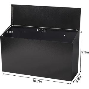 Outdoor Powder Coated Steel Metal Mailbox for Wall Mount Heavy Duty Garden