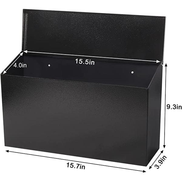 Outdoor Powder Coated Steel Metal Mailbox for Wall Mount Heavy Duty Garden