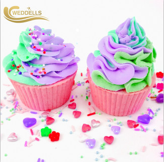 Unique Cupcake Shaped Bath Bombs , Lavender Bath Bombs With Cream Candy Sprinkles