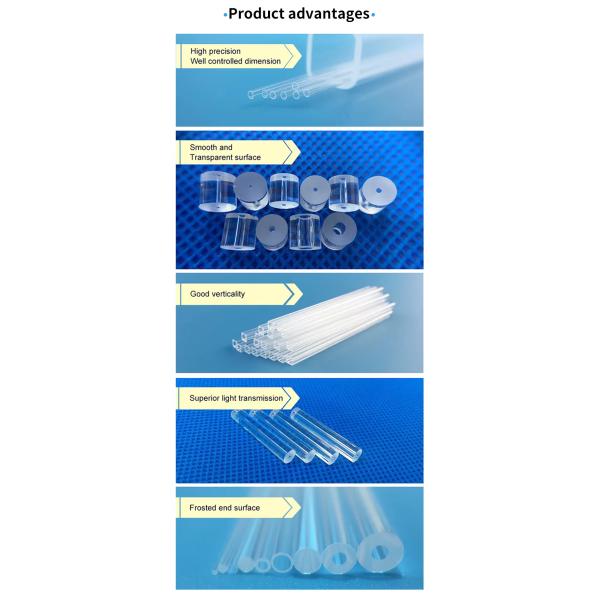 Heat Resistant Customized Translucent Quartz Glass Tubes With One End Open for Industrial Laboratory