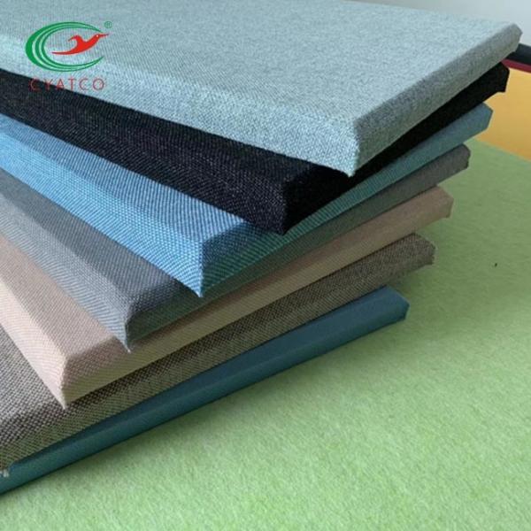 Odorless Fabric Wrapped Wall Panels , Fire Retardant Polyester Acoustic Board