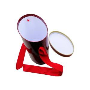 Geometric Patterns Oval Shaped Cardboard Paper Box With Gold Rim