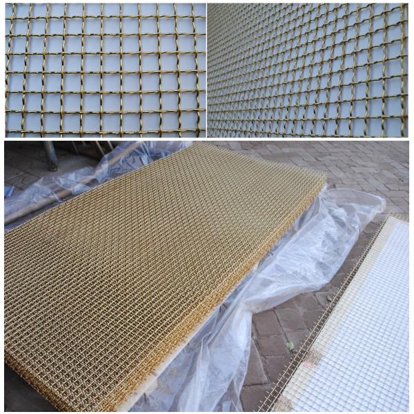 Brass Crimped Wire Mesh Used For Interior Decoration Protection