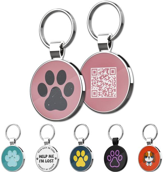 Buy Engraved Pet Tags Dog ID Tag Ring 2D Easy To Use With QR Code Laser at wholesale prices