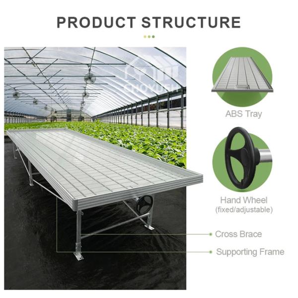 Hydroponic Trays Greenhouse Benches Ebb And Flow Rolling Benches 3mm
