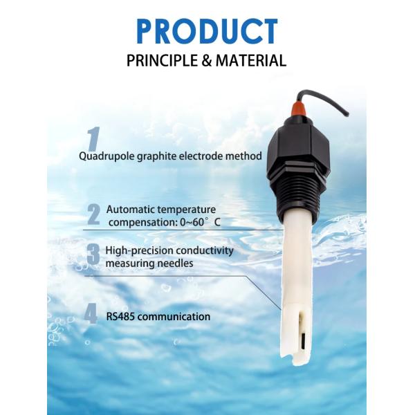 Measuring Range 0.2-400.0uS/cm Online Industrial Electric Conductivity Probe with RS485