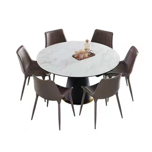 Sintered Stone Round Extendable Dining Table Dining Extendable Table Rotating