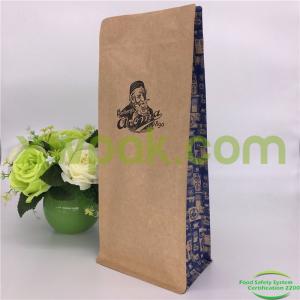 Brown Stand Up Pouch Mylar Kraft Food Bags Resealable With k Side Sealing 5mm