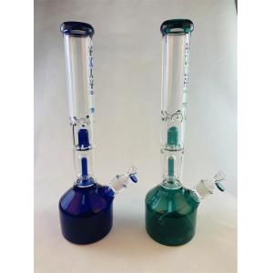 Double Percolator Scientific Glass Water Pipe 14 Inch Hookah Bong Bubbler 5mm