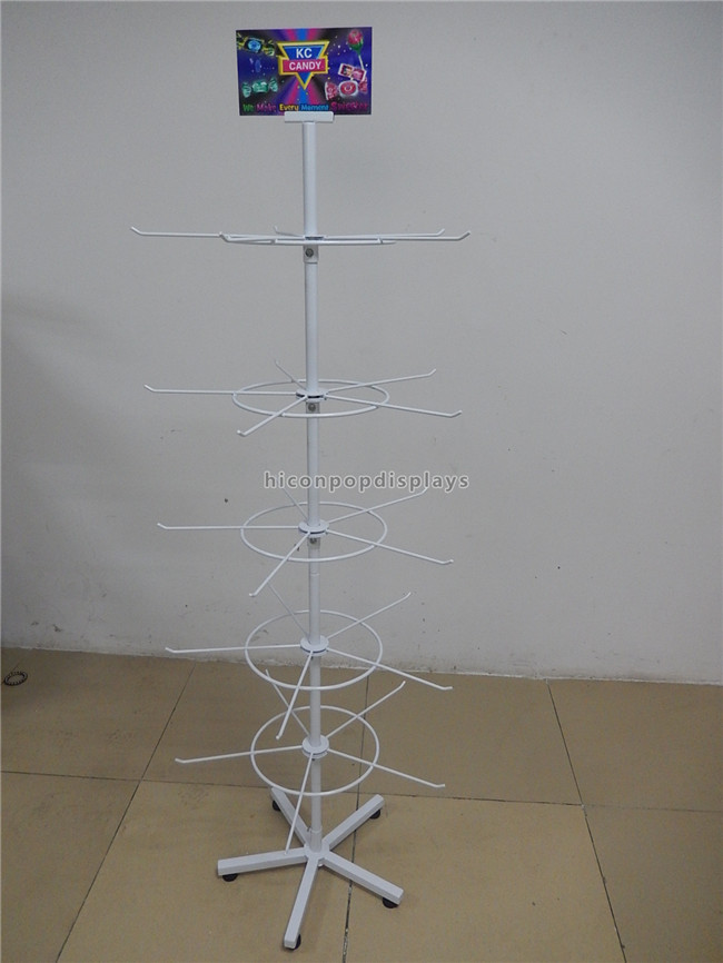 China White Candy Retail Store Fixtures, Free standing Metal Display Fixture on sale