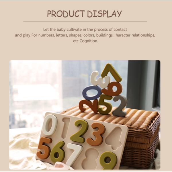 Wholesale low MOQ Silicone Number Puzzle BPA Free Eco Friendly For Kids Education