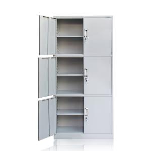 China Three Tiers Knock Down Gray Metal Storage Cabinet on sale