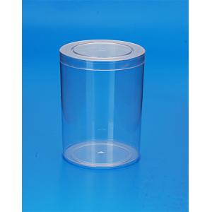 China Transparent Airtight Plastic Jars Cylindrical Shape Food Grade Material on sale