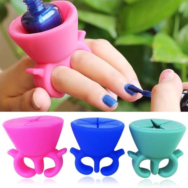 Colorful Hand Free Silicine Nail Oil Bottle Holder Logo customized