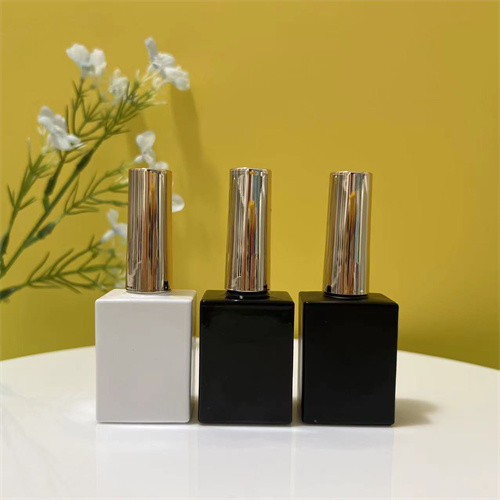 Leak Proof 8ml 10ml Nail Polish Bottle Glass Electroplated Silver