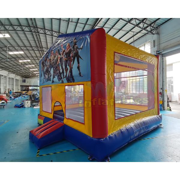 Commercial 0.55mm PVC Inflatable Bounce Houses Quadruple Stitching