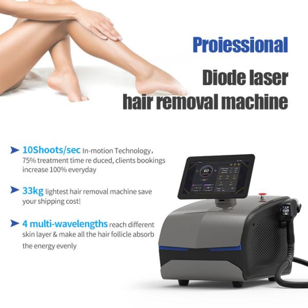 Portable 808nm Diode Laser Hair Removal Machine High Power With Mini Spot Size