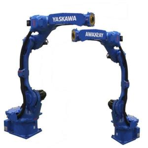 6 Axis Robotic Arm Yaskawa GP12 With CNGBS Gringding Head And Fence For CNC