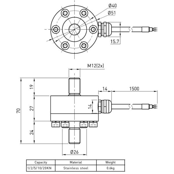 Small Stainless Steel Load Cell Weighing System With High Capacity 150kg - 500kg