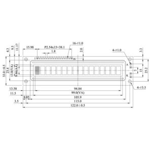 RoHS COB STN LCD Display 2X16 Characters Industrial LCD Display
