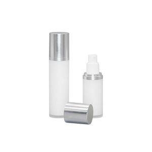 Acrylic Airless Pump Bottle 30ml 50ml Silver Essence Cosmetic Packaging