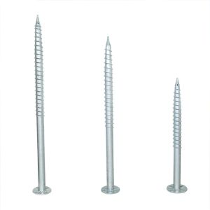 Quality Ground Silver Screw Piles Q235 Galvanized Steel 76MM Helical Earth for Solar Ground Mounting Systems for sale