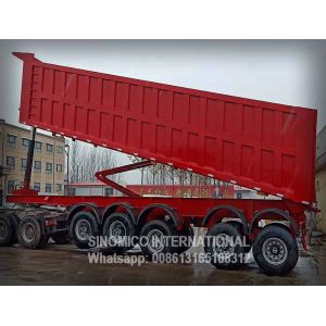 45m3 bulk heavy duty tipper trailer , 5 axle dumper trailer with 13R22.5 Tyre,
