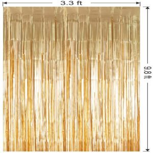 Gold Metallic Tinsel Foil Fringe Door Curtains for Party Photo Backdrop