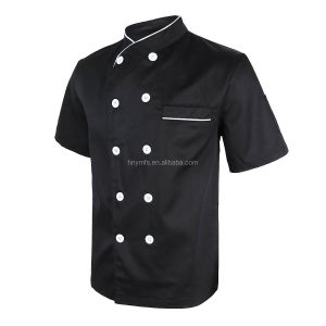 Restaurant Hotel Worker Lightweight Chef Coats Short Sleeve