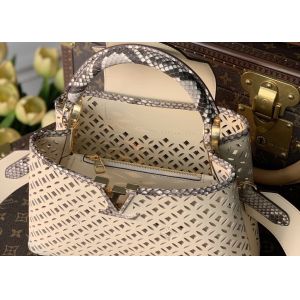 Hollow Out Womens Luxury Handbag , Snakeskin Off White Crossbody Bag