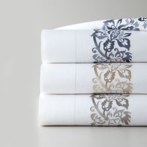 All-Season 90gsm Microfiber Flower Embroidered Sheet Set Sustainable and Soft