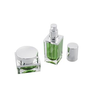 Square Acrylic Jar Lotion Bottle Set Cosmetic Container Suit