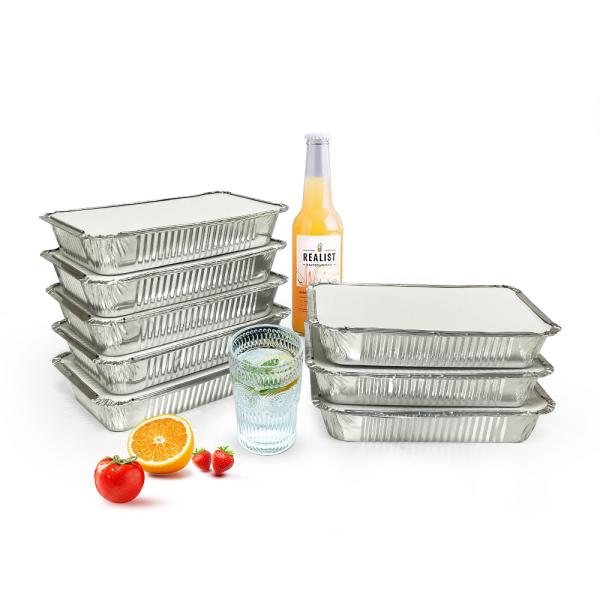 Environmental Friendly Rectangle Aluminum Foil Takeaway Container for Food