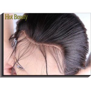 Non Remy Human Hair 8 Inch Ear to Ear Top Lace Frontal Smooth Straight