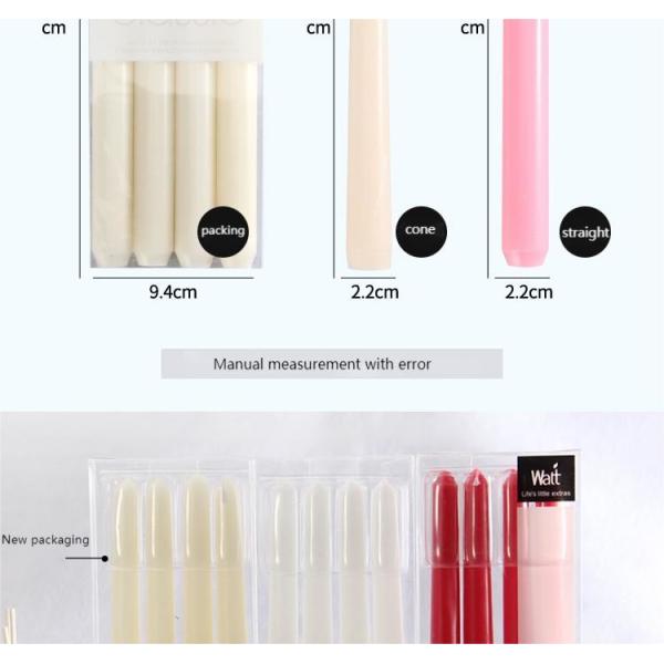 European Colored Long-Rod Candle Holiday Decoration Power Failure Emergency Classic Long Lasting Burning Thin Taper