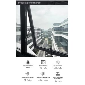 Atomic White Commercial Aluminium Casement Window Insulating Glass Aluminum