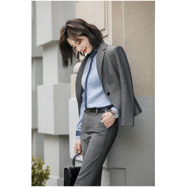 Fashion Slim Striped Suit for Women Autumn Office Lady Business Blazer Coat Plus Size Jacket
