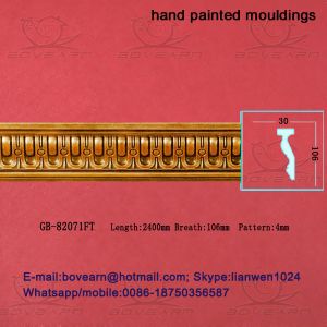 China Hand painted/European PU carved panel moulding/PU wall moulding on sale