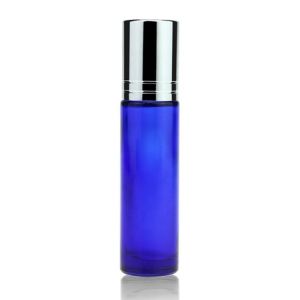 Blue OEM Perfume Oil Roll On Bottles Screw Cap 10ml Roller Ball Bottle