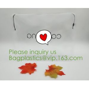 nylon zipper pvc bag Promotional Customize Logo print Transparent PVC plastic