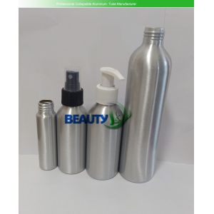 China Cosmetic Perfume Aluminum Containers Toner Bottles with Spray Pumps on sale