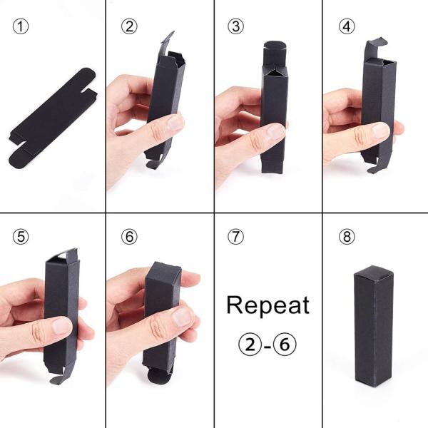 Recyclable and Eco-Friendly Black Paper Lipstick Cosmetic Perfume Kraft Cardboard Box